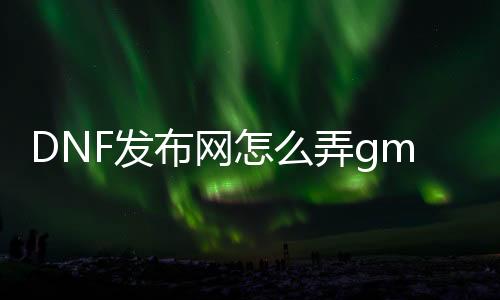 DNF发布网怎么弄gm